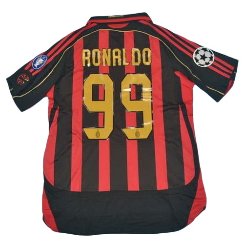 ac milan domicile maillots de foot 2006-2007 ronaldo 99 rouge homme