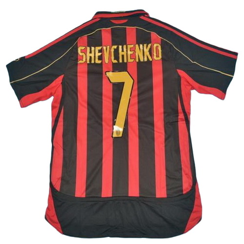 ac milan domicile maillots de foot 2006-2007 shevchenko 7 rouge homme