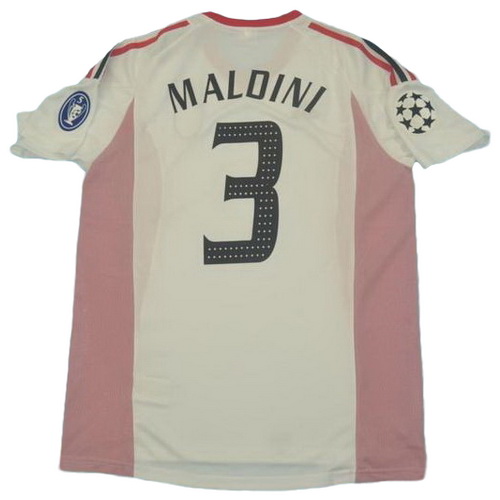 ac milan exterieur maillots de foot 2002-2003 maldini 3 blanc homme
