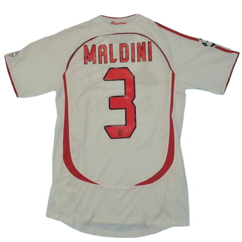 ac milan exterieur maillots de foot 2006-2007 maldini 3 blanc homme