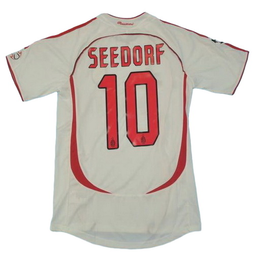 ac milan exterieur maillots de foot 2006-2007 seedorf 10 blanc homme
