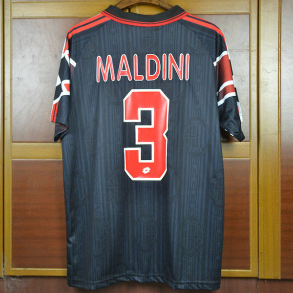 ac milan troisième maillots de foot 1997-1998 maldini 3 noir homme