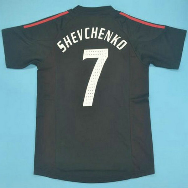 ac milan troisième maillots de foot 2002-2003 shevchenko 7 noir homme