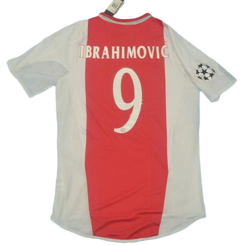 ajax amsterdam domicile maillots de foot 2004-2005 ibrahimovic 9 rouge homme