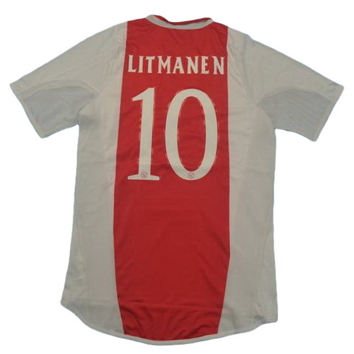 ajax amsterdam domicile maillots de foot 2004-2005 litmanen 10 rouge homme