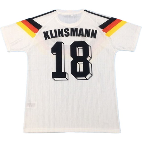 allemagne domicile maillots de foot 1990 klinsmann 18 blanc homme