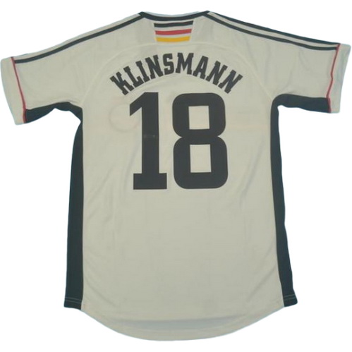 allemagne domicile maillots de foot copa mundial 1998 klinsmann 18 blanc homme
