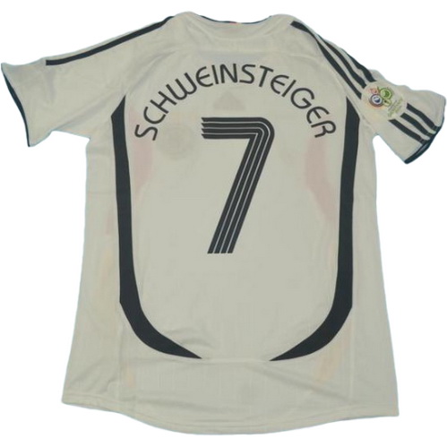 allemagne domicile maillots de foot copa mundial 2006 schweinsteiger 7 blanc homme