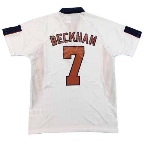 angleterre domicile maillots de foot 1998 beckham 7 blanc homme