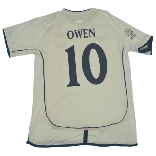 angleterre domicile maillots de foot 2002 owen 10 blanc homme