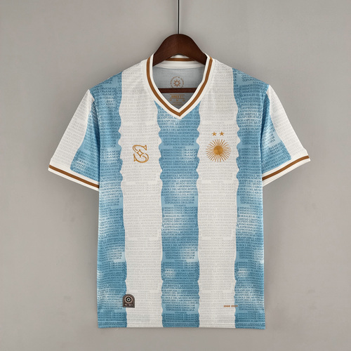 argentine commemorative edition maillots de foot 2022-2023 bleu blanc homme