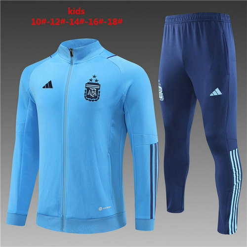 argentine completo veste de sport de foot 2022-2023 bleu ciel bleu ciel enfant