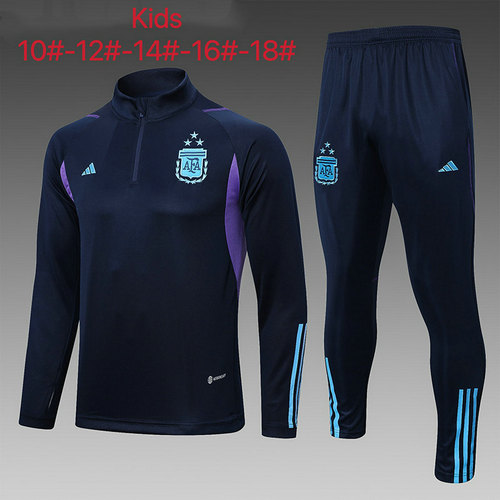 argentine completo veste de sport de foot 2022-2023 bleu royal bleu royal enfant