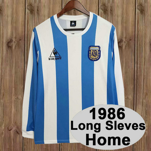 argentine domicile maillots de foot 1986 manica lunga homme