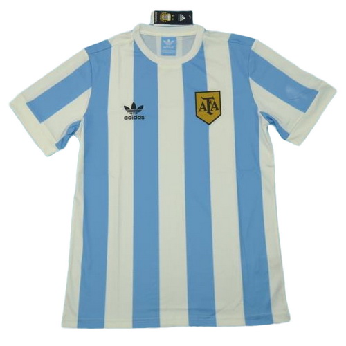 argentine domicile maillots de foot copa mundial 1978 bleu blanc homme