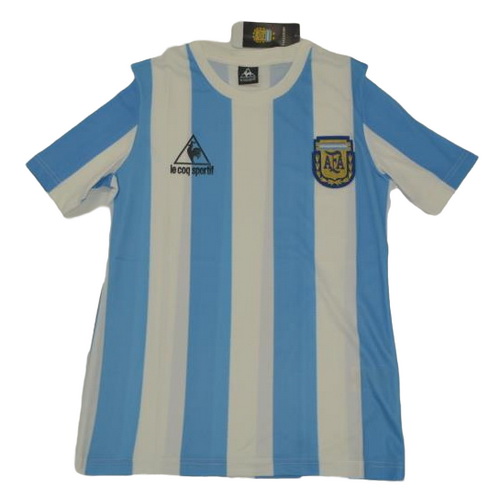 argentine domicile maillots de foot copa mundial 1986 bleu blanc homme