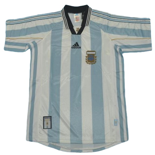 argentine domicile maillots de foot copa mundial 1998 bleu blanc homme