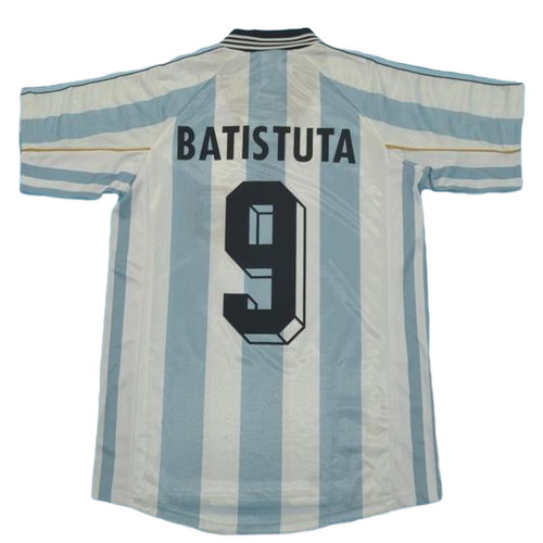argentine domicile maillots de foot copa mundial 1998 batistuta 9 bleu blanc homme