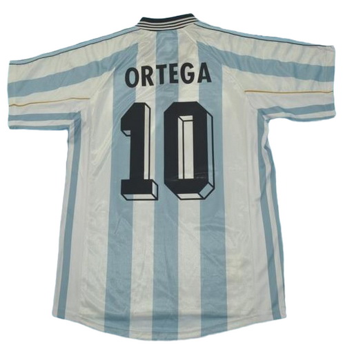 argentine domicile maillots de foot copa mundial 1998 ortega 10 bleu blanc homme
