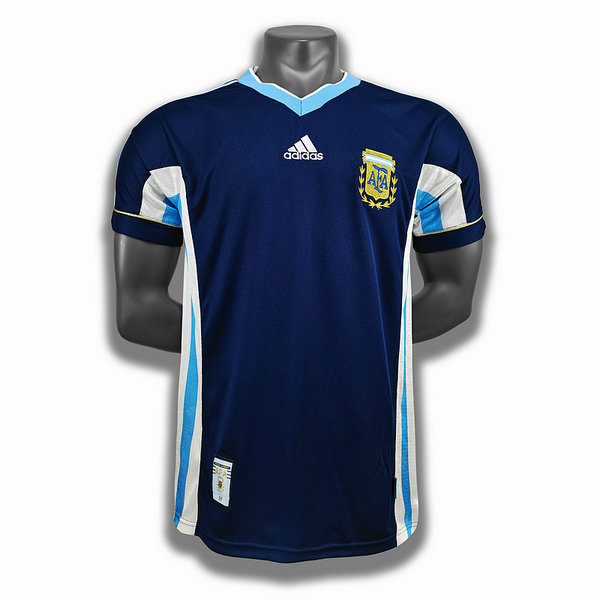 argentine exterieur player maillots de foot 1998 bleu homme