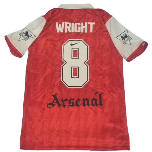 arsenal domicile maillots de foot 1994 wright 8 rouge homme