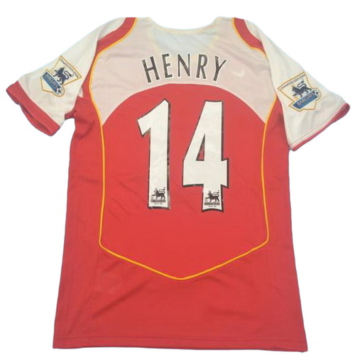 arsenal domicile maillots de foot 2004-2005 henry 14 rouge homme