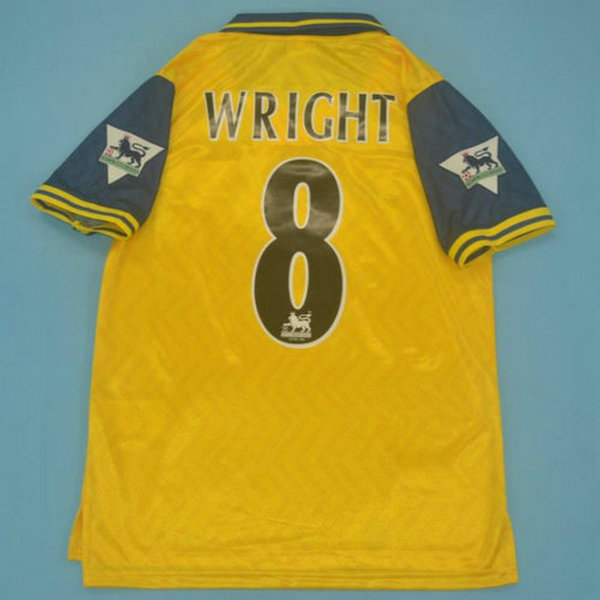 arsenal exterieur maillots de foot 1996-1997 wright 8 jaune homme