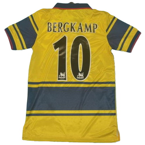 arsenal exterieur maillots de foot 1997 bergkamp 10 bleu homme