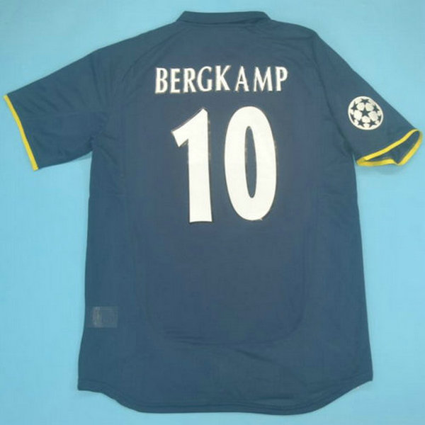 arsenal exterieur maillots de foot 2000-2002 bergkamp 10 bleu homme