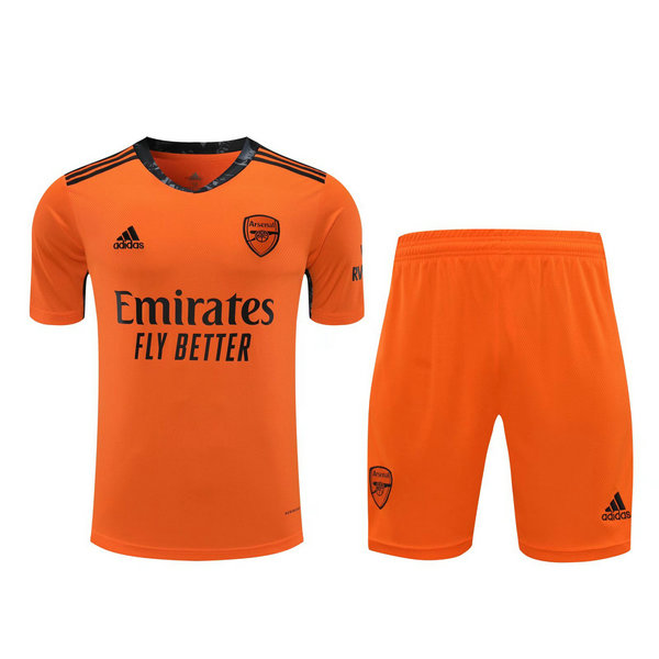 arsenal gardien maillots+shorts de foot 2021 orange homme