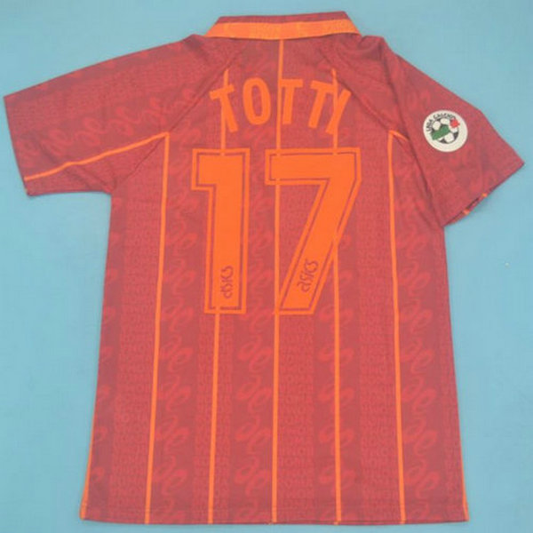 as rome domicile maillots de foot 1996-1997 totti 17 rouge homme