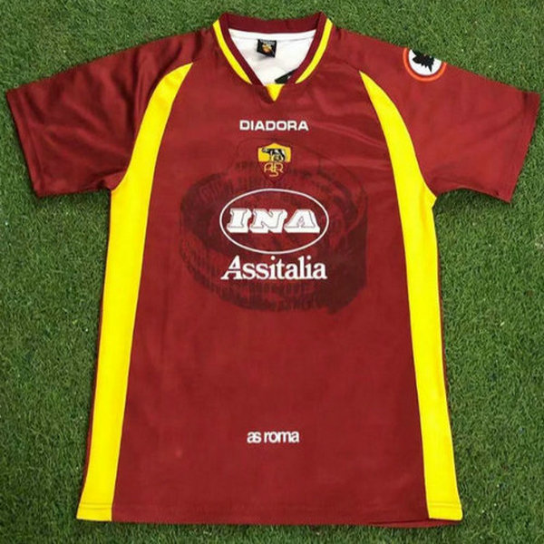 as rome domicile maillots de foot 1997-1998 rouge homme