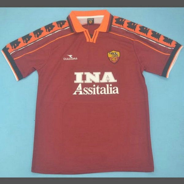 as rome domicile maillots de foot 1998-1999 rouge homme