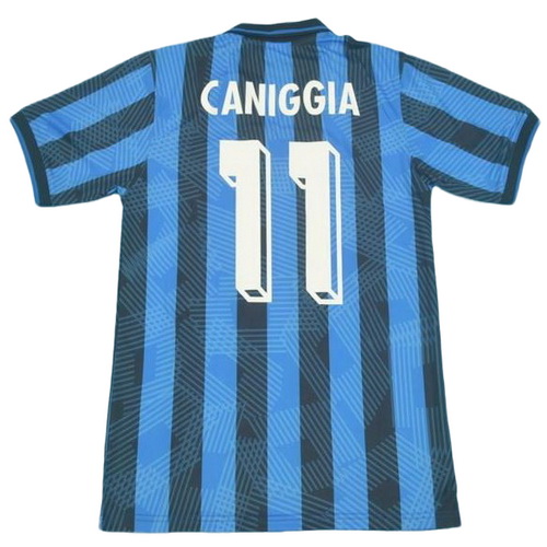 atalanta bergame domicile maillots de foot 1991 caniggia 11 bleu homme