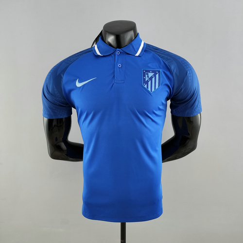 atlético de madrid maillots polo de foot 2022-2023 bleu homme