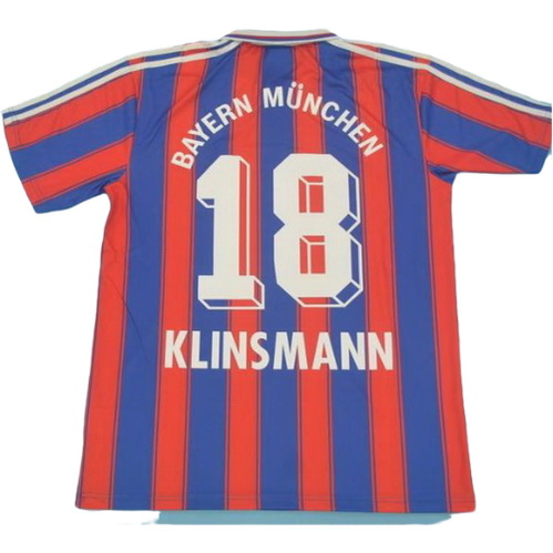 bayern munich domicile maillots de foot 1995-1997 klinsmann 18 rouge homme