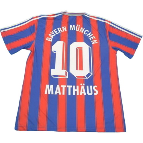 bayern munich domicile maillots de foot 1995-1997 matthaus 10 rouge homme