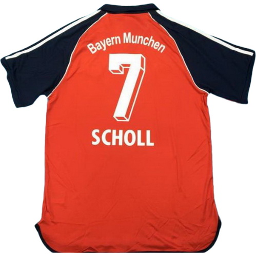 bayern munich domicile maillots de foot 2000-2001 scholl 7 rouge homme
