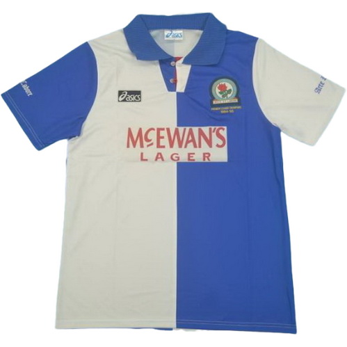 blackburn rovers domicile maillots de foot 1994-1995 bleu blanc homme