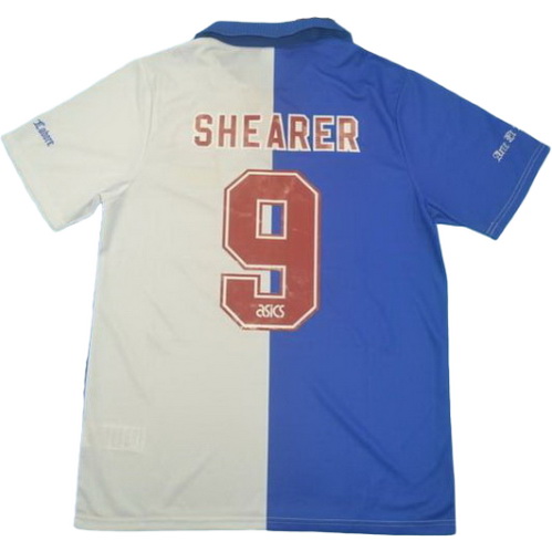 blackburn rovers domicile maillots de foot 1994-1995 shearer 9 bleu blanc homme