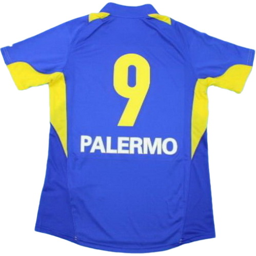 boca juniors domicile maillots de foot 2005 palermo 9 bleu homme