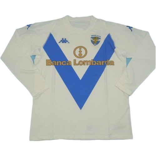 brescia calcio domicile maillots de foot 2003-2004 manches longues blanc homme