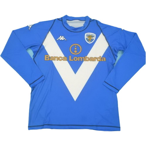 brescia calcio exterieur maillots de foot 2003-2004 manches longues bleu homme