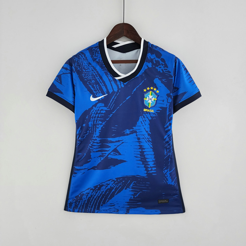 brésil classic maillots de foot 2022-2023 bleu pas cher femme
