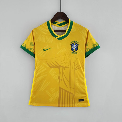 brésil classic maillots de foot 2022-2023 jaune femme