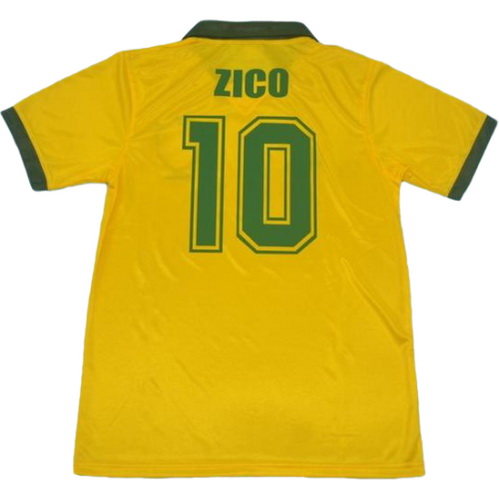 brésil domicile maillots de foot 1988 zico 10 jaune homme