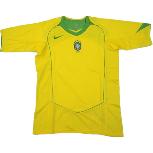 brésil domicile maillots de foot 2004 jaune homme