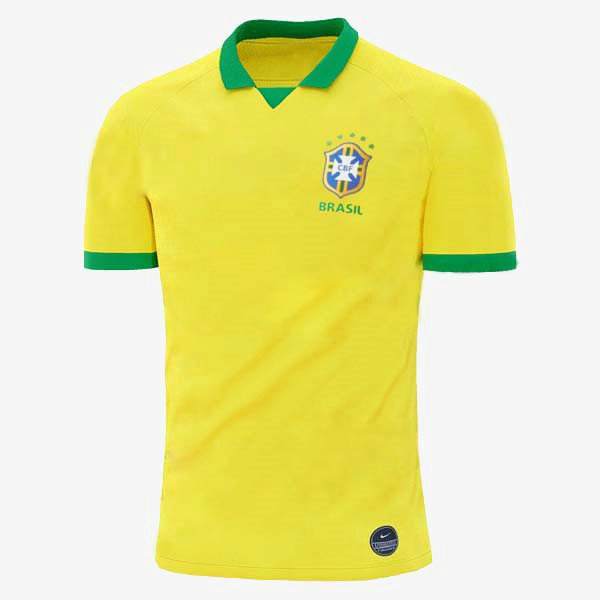 brésil domicile maillots de foot 2019-20 thaïlande jaune homme