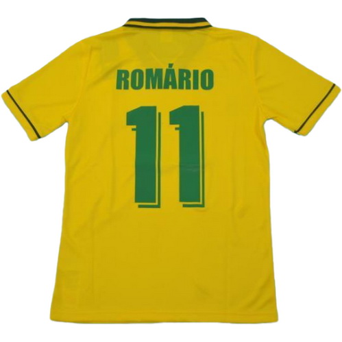 brésil domicile maillots de foot copa mundial 1994 romario 11 jaune homme