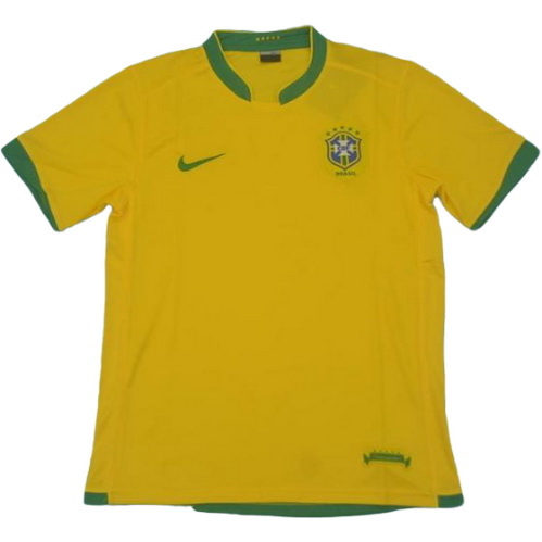 brésil domicile maillots de foot copa mundial 2006 jaune homme